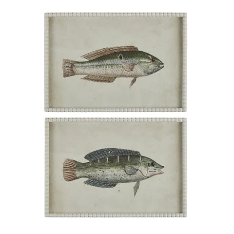 Bobbin Frame Fish Picture - Taupe Fin
