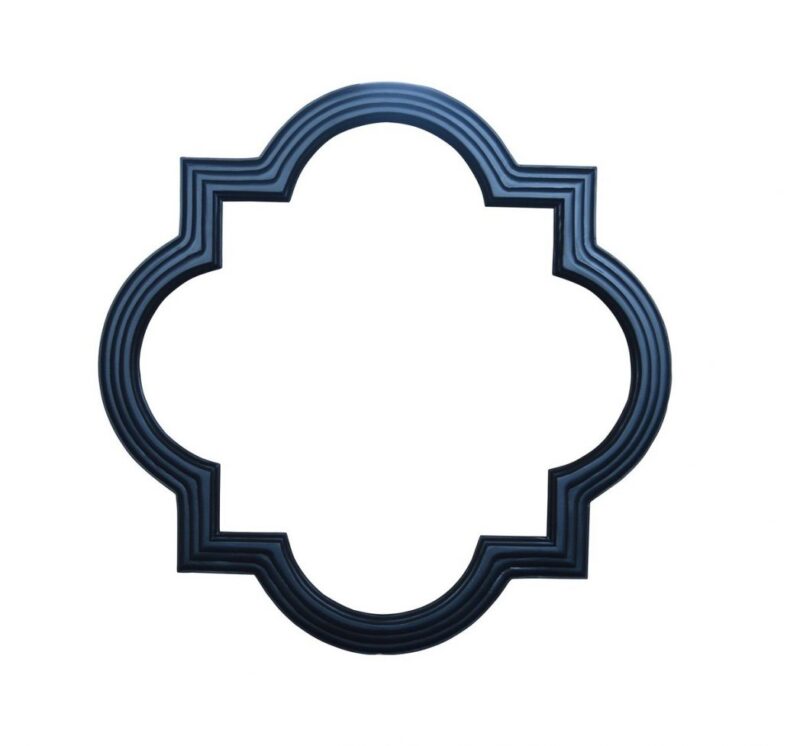 Cleveland Matt Black Mirror - Large - Matt black, circle/square