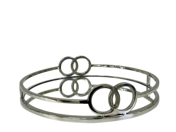 Double Buckle Silver Round Tray