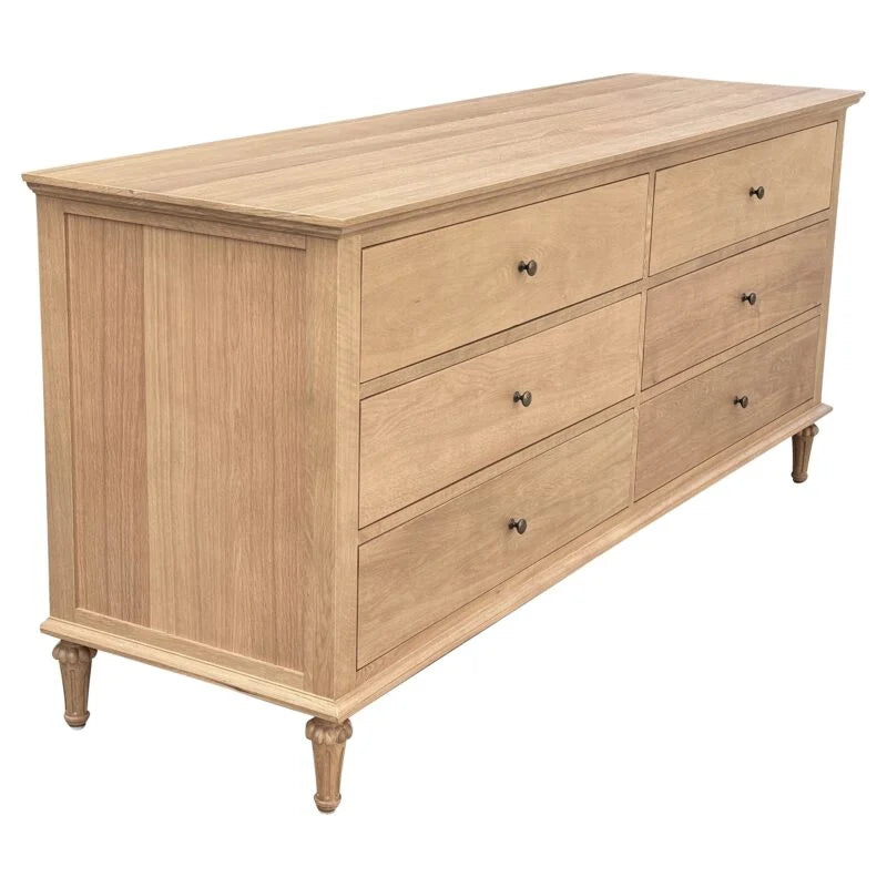 Emmerson 6 Drawers Dresser - Natural Oak - Round Knobs