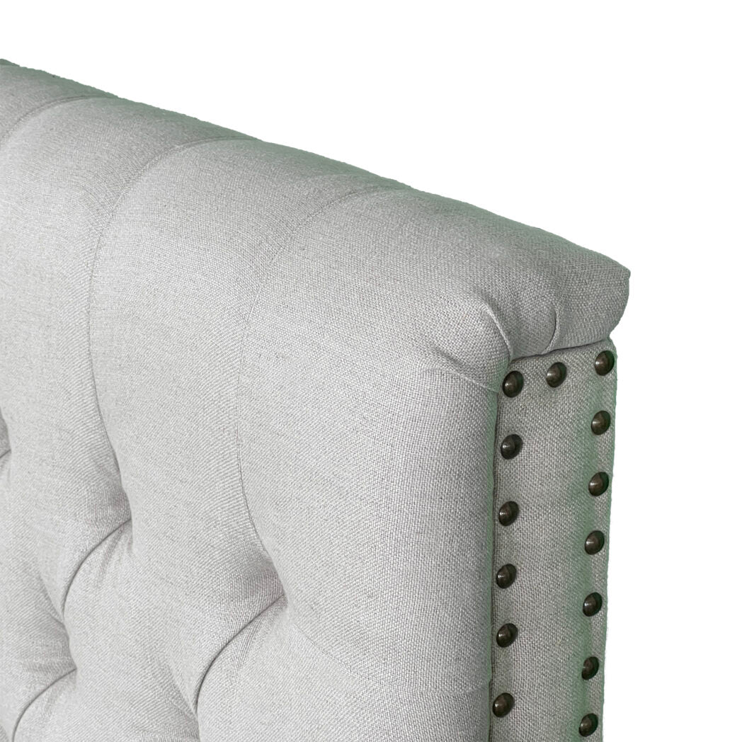 Chesterfield Fabric Panel Headboard - King - Oatmeal Linen