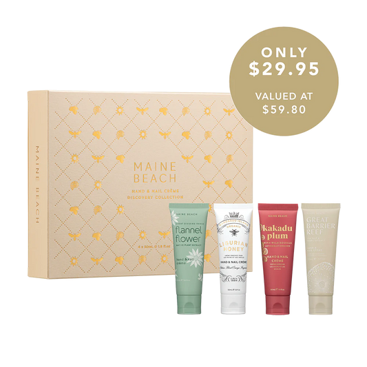 Hand and nail cream, flannel flower, Kakadu plum, great barrier reef, Ligurian honey, pack of four