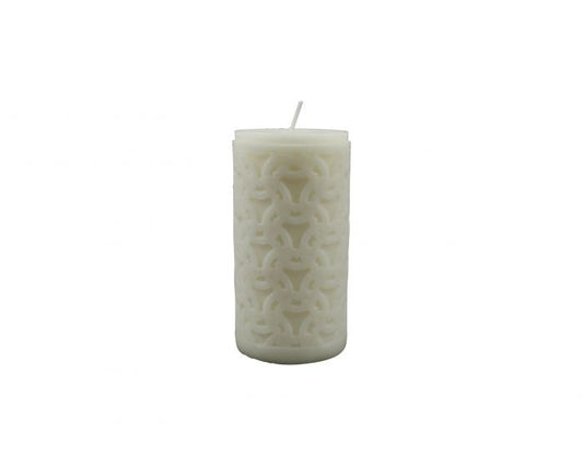 White paraffin pillar candles handcrafted decoration