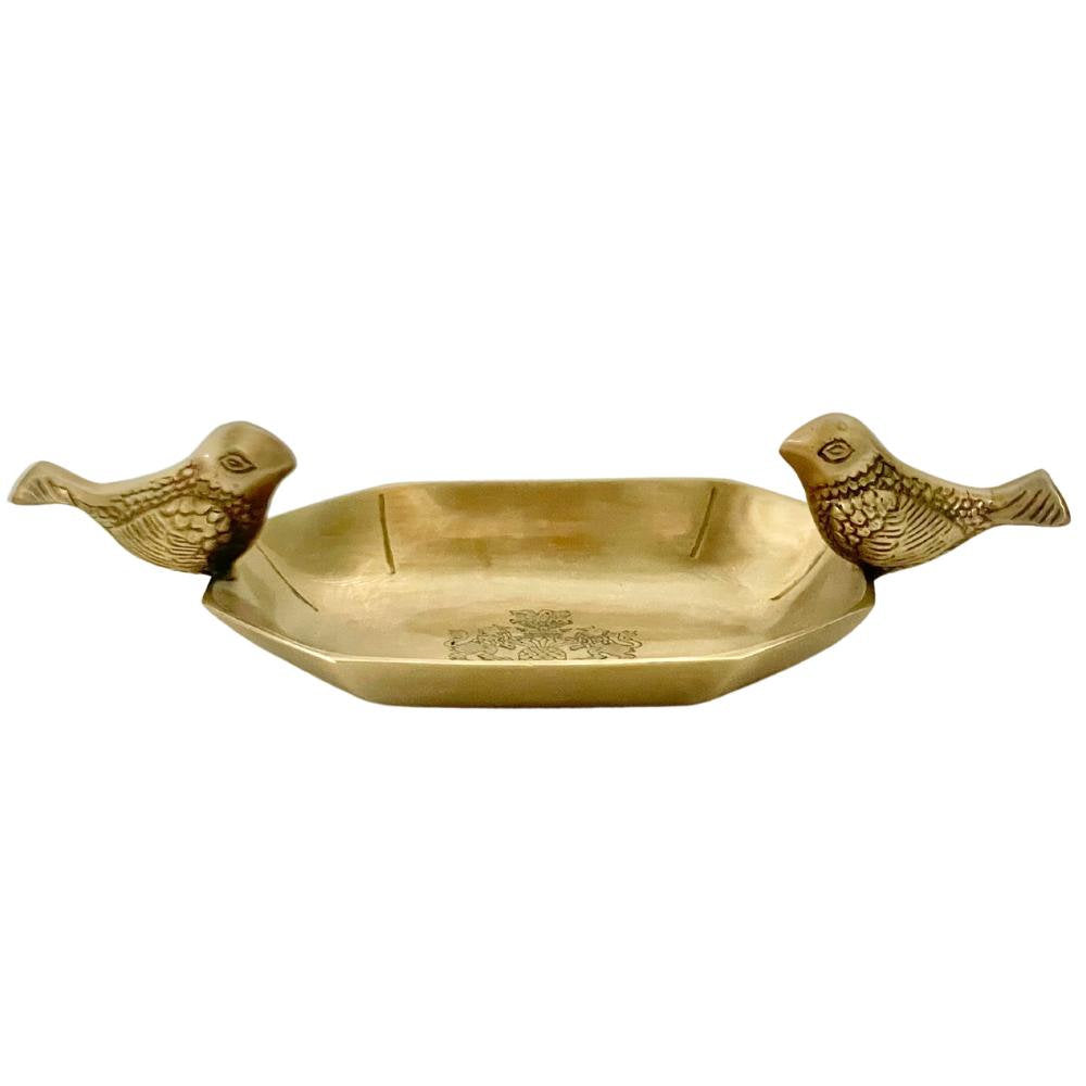 Twin Bird Brass Decorative Dish