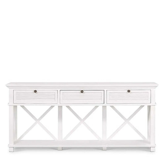 West Beach 3 Drawer Console - white