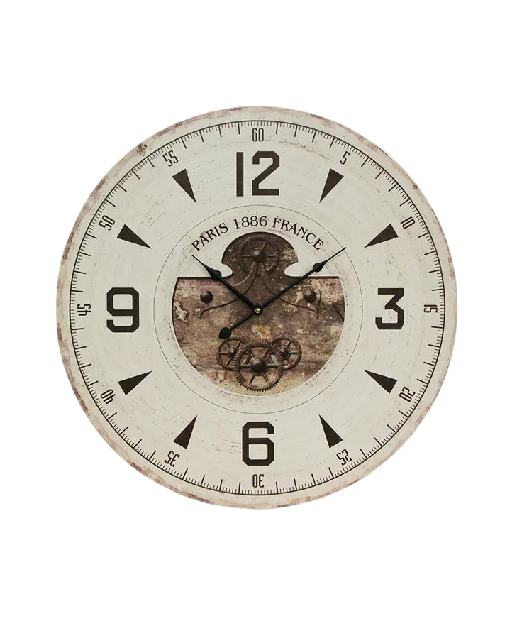French Industrial Wall Clock - Arabic numeral