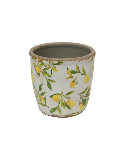 Vintage lemon pot large