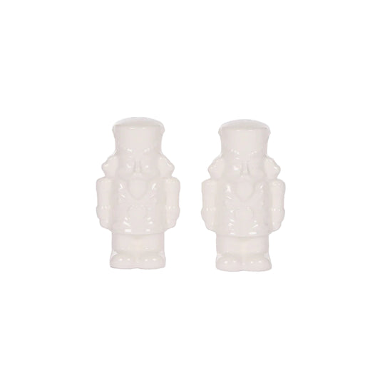 white nutcracker christmas salt and pepper shakers