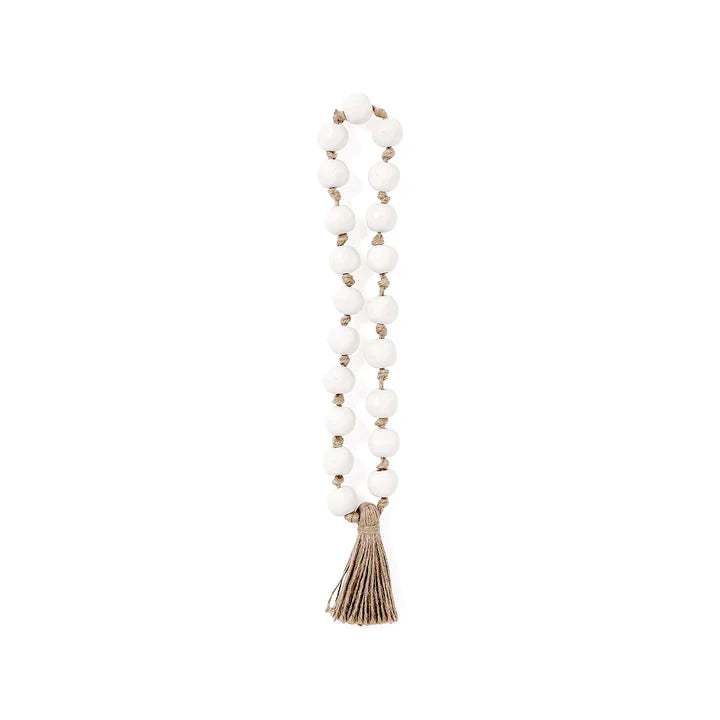 Ceramic White Beads with tassel