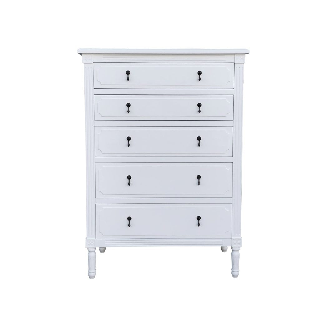 Five Drawer Chest - 5 draw - white, black, whitewashed oak