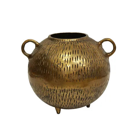 Textured aluminium bowl - gold
