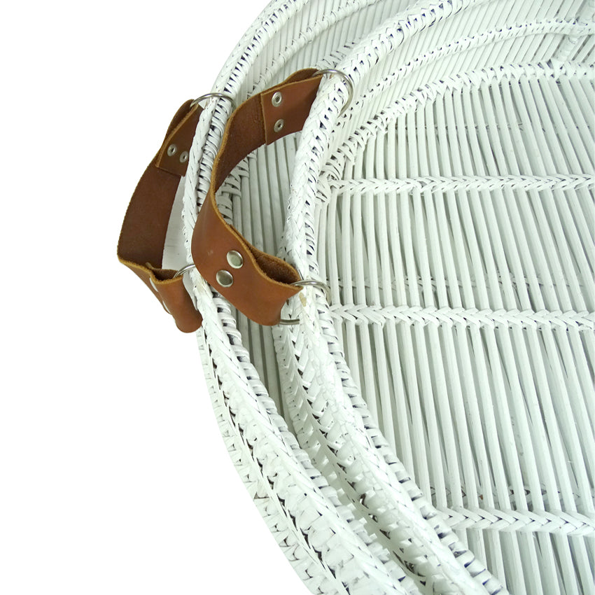 White Bamboo Tray - Large