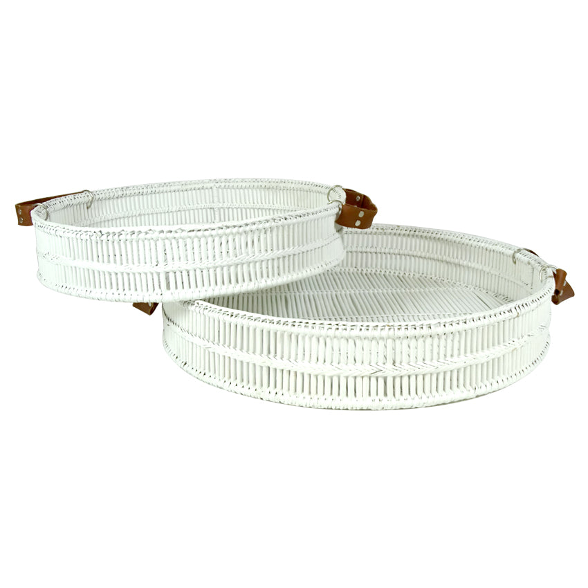 White Bamboo Tray - Large