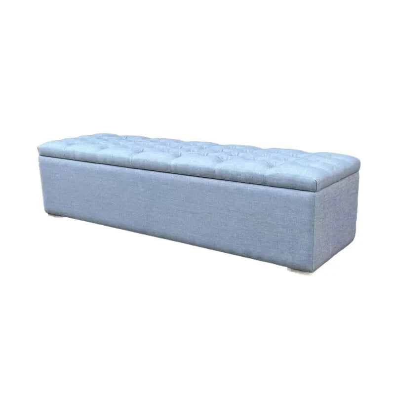 Hamptons ottoman – coastal footstool for living room