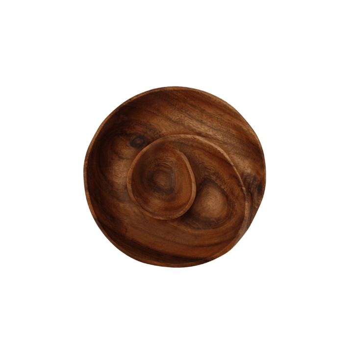 Acacia Swirl Dip Plate
