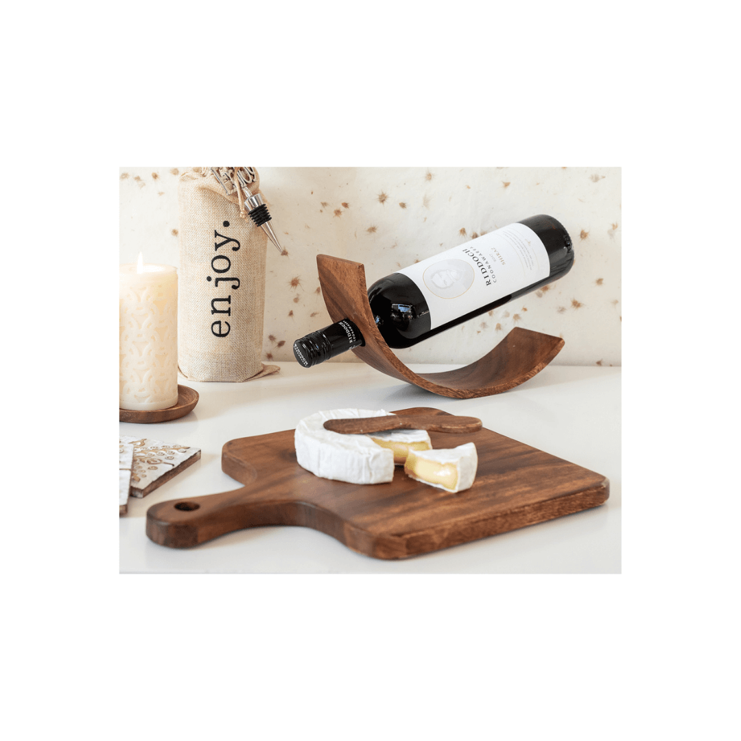 Acacia Curved Wine Bottle Holder