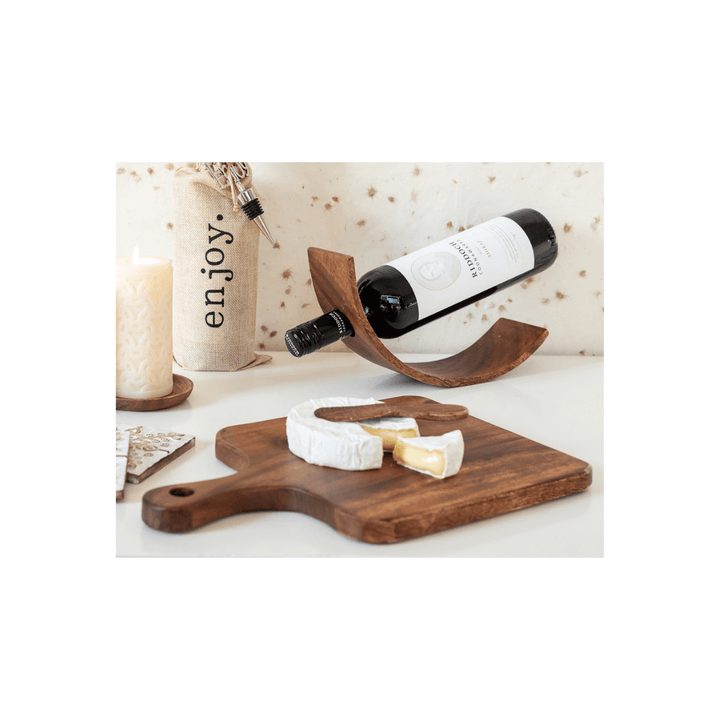 Acacia Curved Wine Bottle Holder