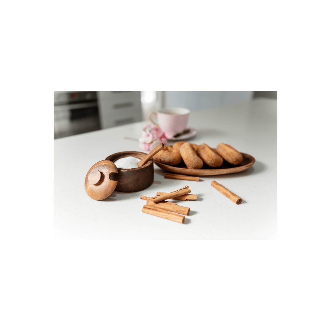 Acacia Sugar/Spice Pot w Spoon