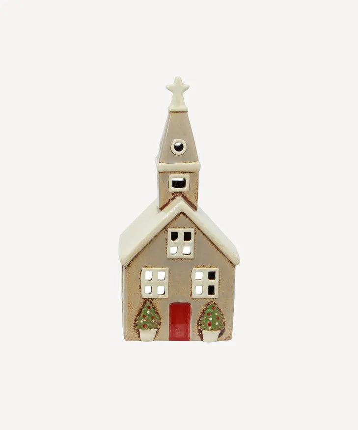 Alsace Tea Light Church Christmas Stone