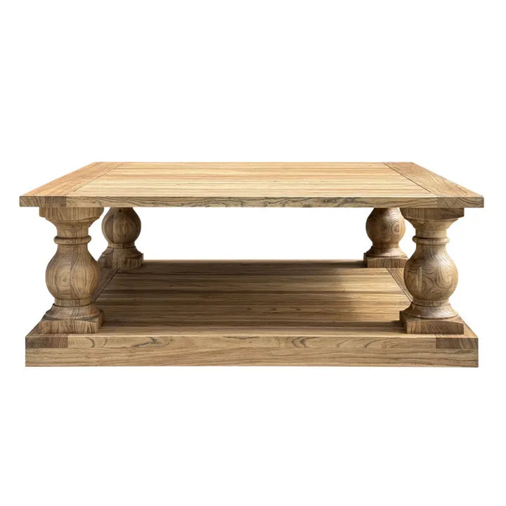 Balustrade Salvaged Wood Square Coffee Table