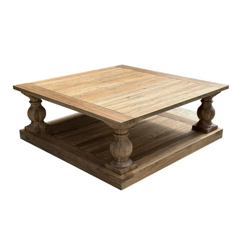 Balustrade Salvaged Wood Square Coffee Table