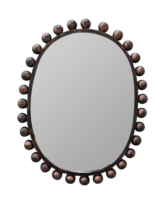 Beaded Edge Mirror - Bronze