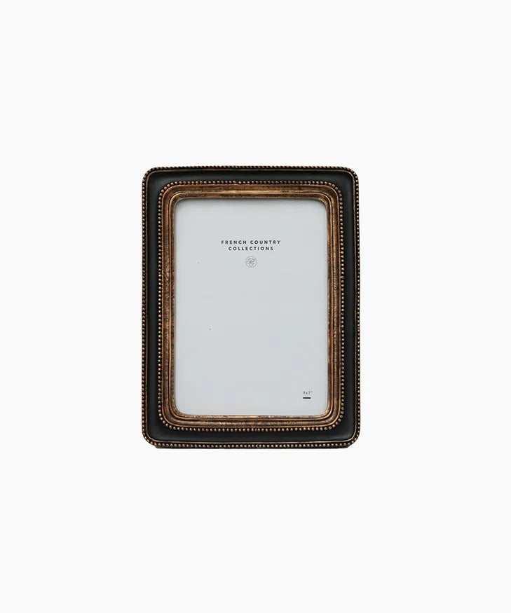 Black and bronze beaded picture frame