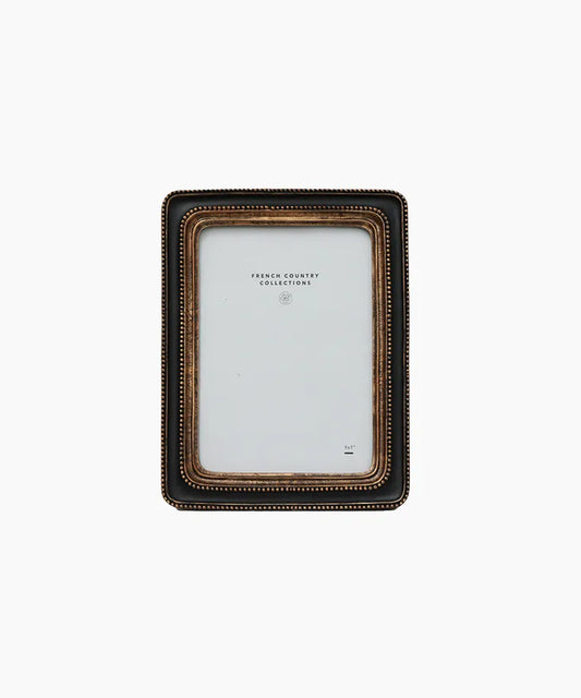 Black and bronze beaded picture frame