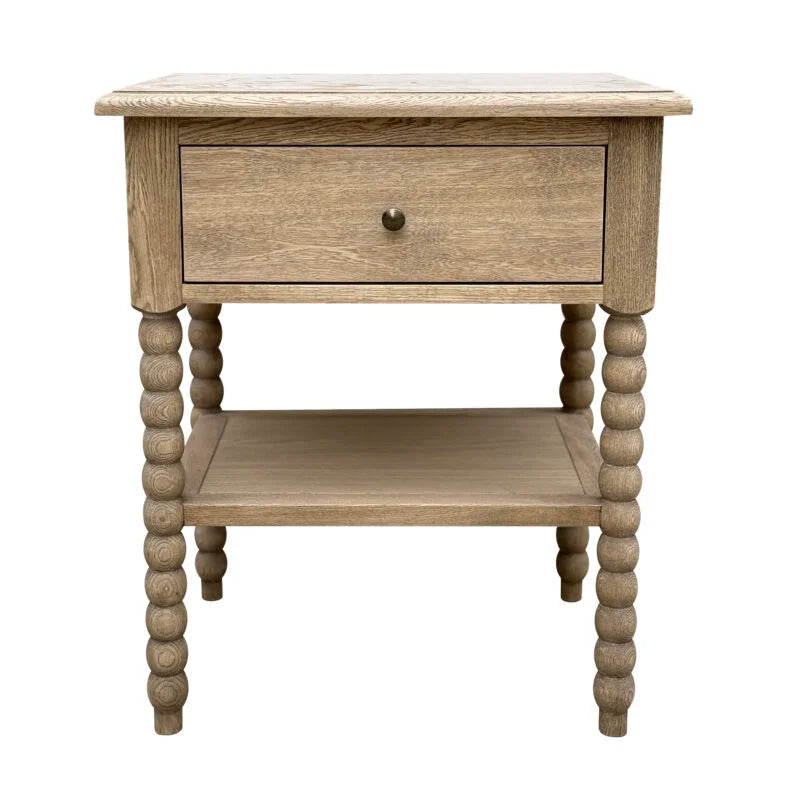 Bobbin Bedside - Weathered Oak - Medium