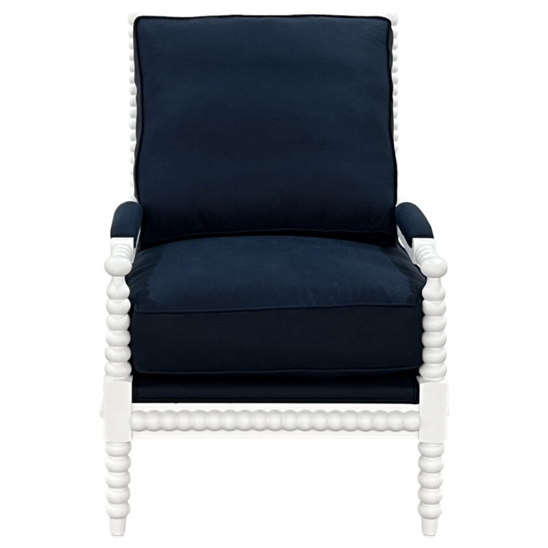 Bobbin Armchair - Navy Blue Linen