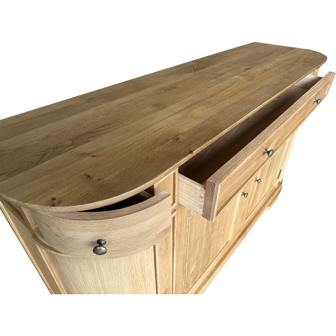 Breslin Curved Sideboard - Natural Oak