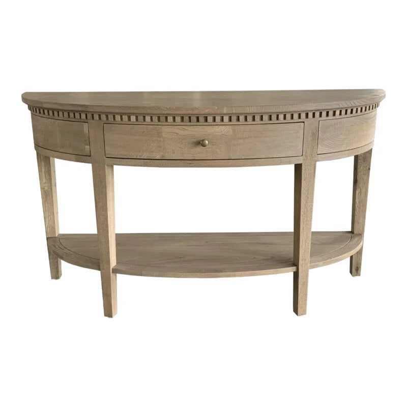 Breton Curved Console - Weathered Oak