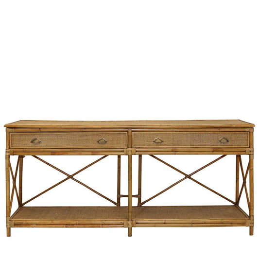 Cayman 2 Drawer Rattan Console