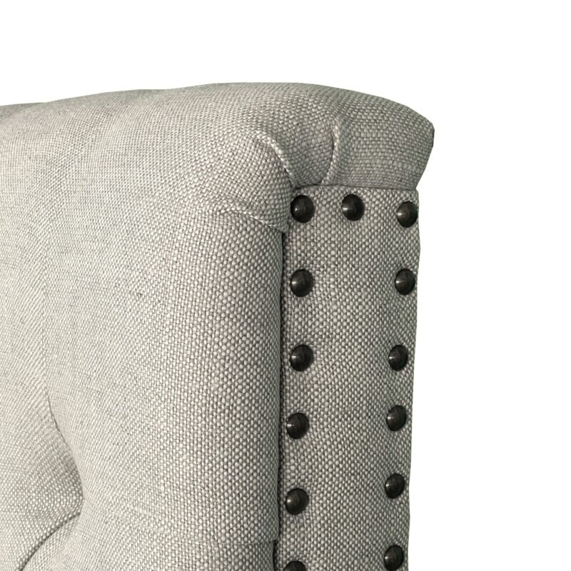 Chesterfield Fabric Panel Headboard - Queen - Natural Linen