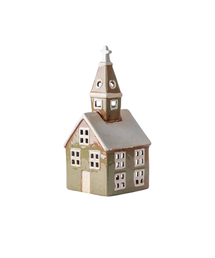 Christmas ceramic tealight house, church. Ideal for christmas decorating