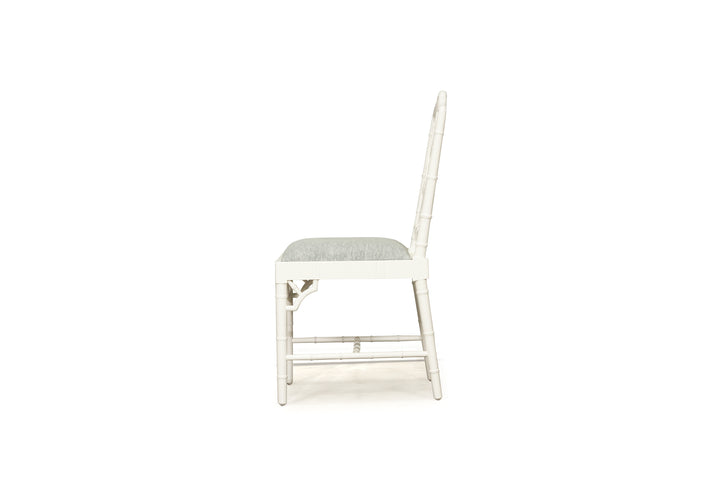Cleveland Dining Chair - White with Duck Egg Fabric