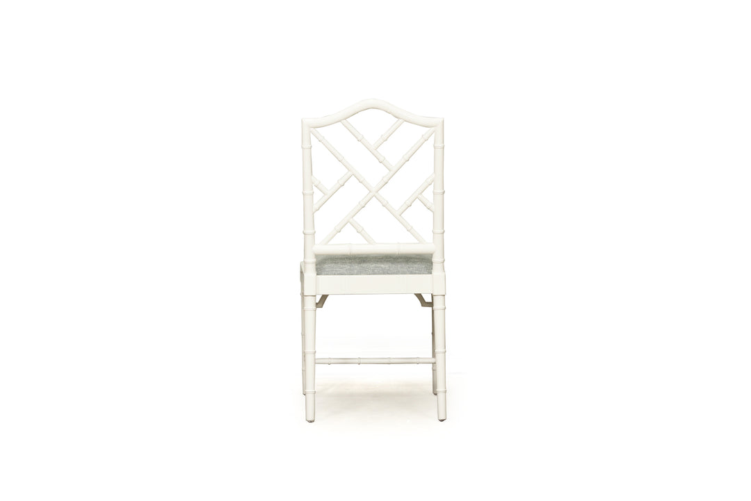 Cleveland Dining Chair - White with Duck Egg Fabric