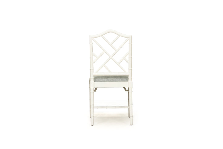 Cleveland Dining Chair - White with Duck Egg Fabric