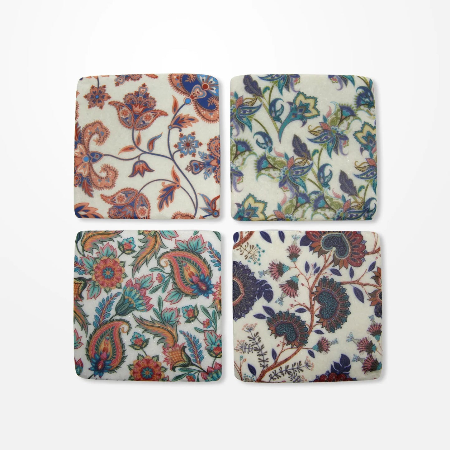 Coasters + Black Stand - Paisley