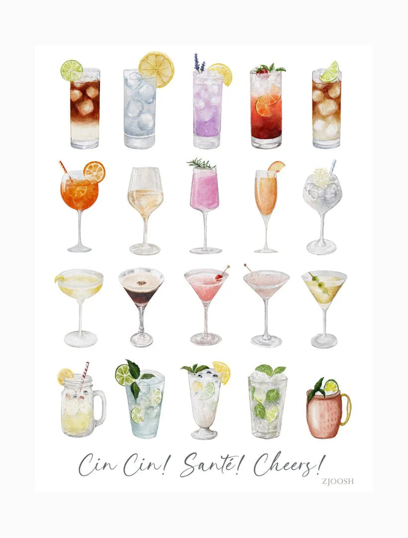 Cocktails Teatowel