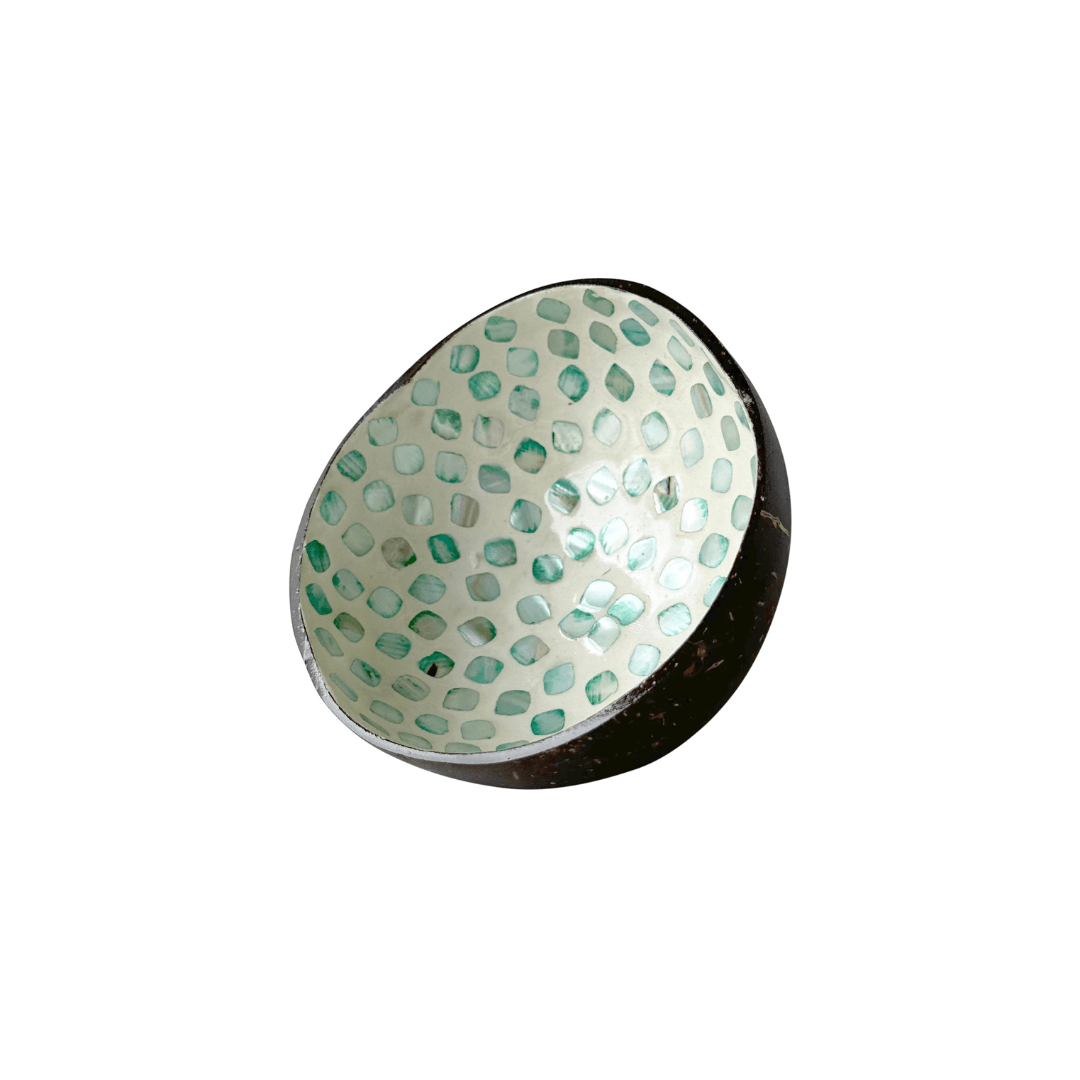 Coconut bowl Green Mother of Pearl