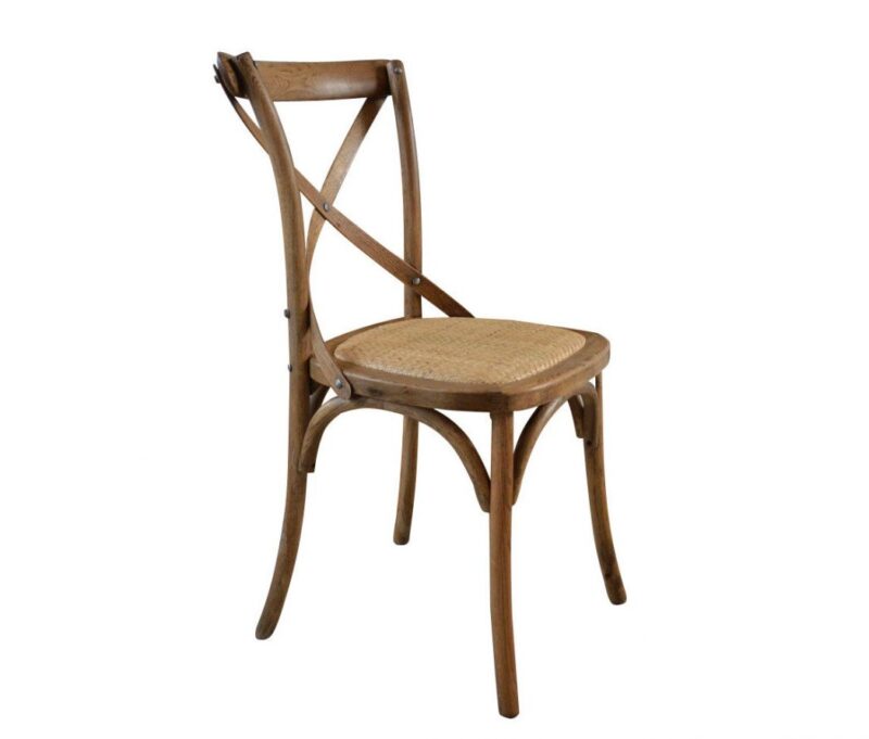 Cross Back Chair - Natural Oak - Rattan Seat