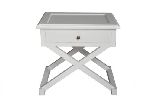 Levi Side Table - White - cross leg