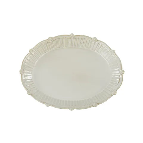 Crown Oval Ceramic Platter White