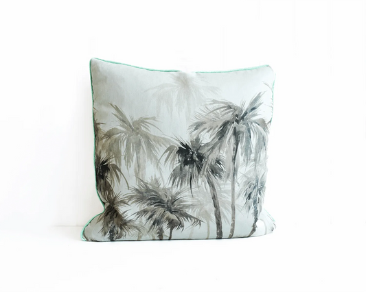 Cushion - Plentiful Palms Green - Feather Insert