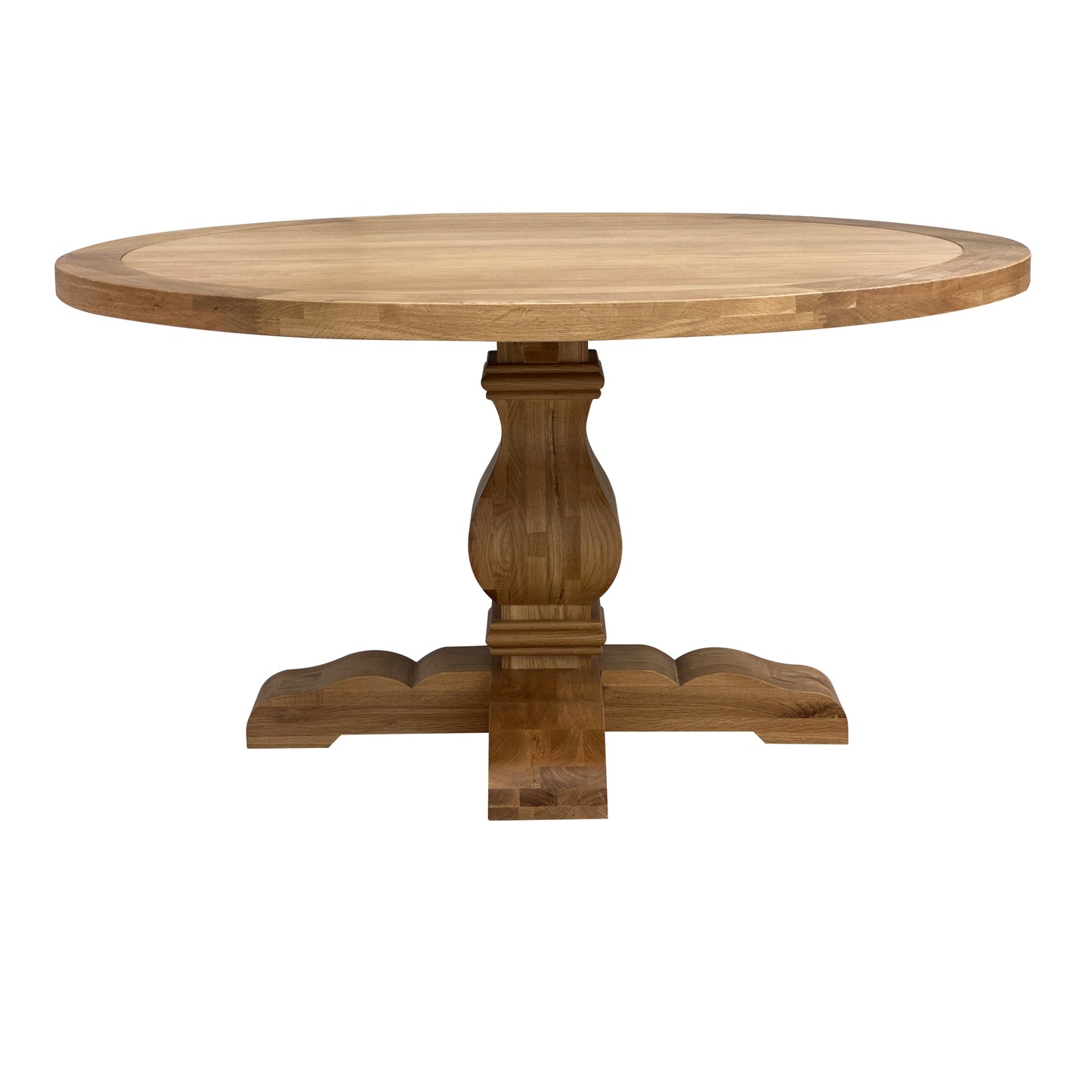 Oak Trestle Round Dining Table Natural 150cm