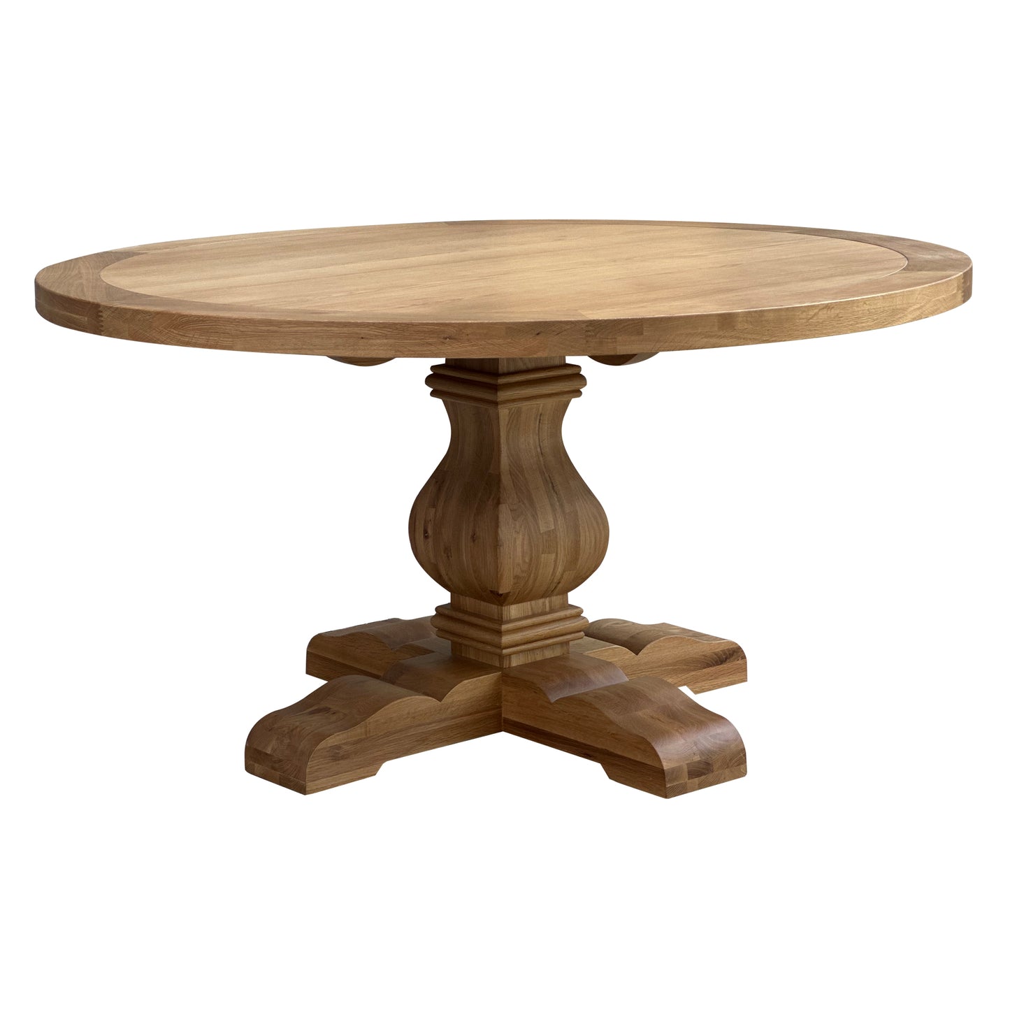 Oak Trestle Round Dining Table Natural 150cm