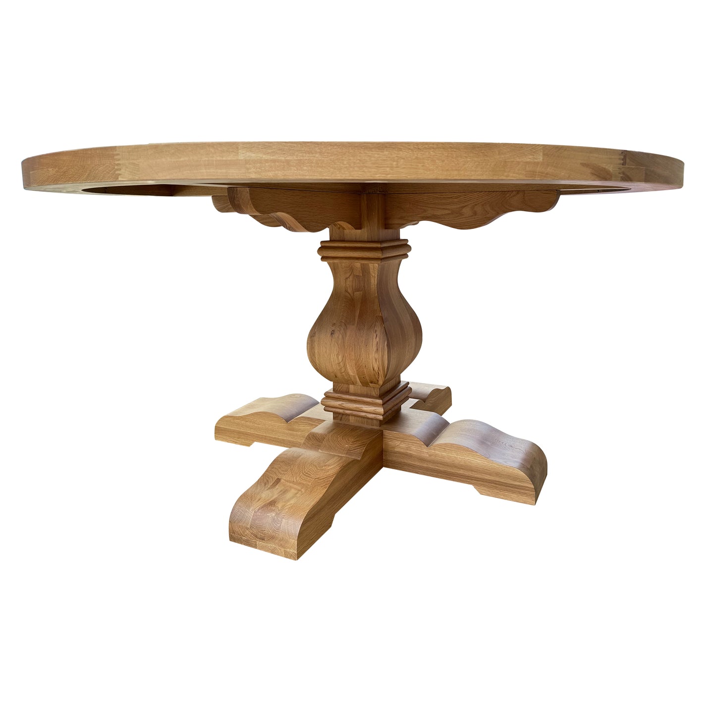 Oak Trestle Round Dining Table Natural 150cm