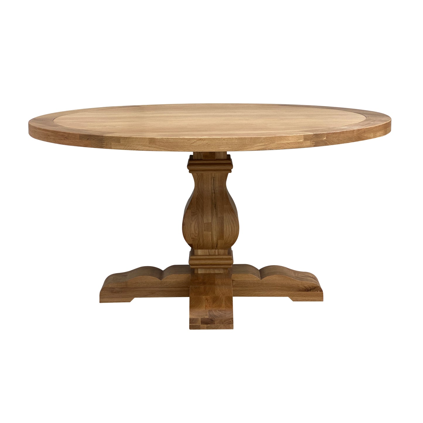 Oak Trestle Round Dining Table Natural 150cm