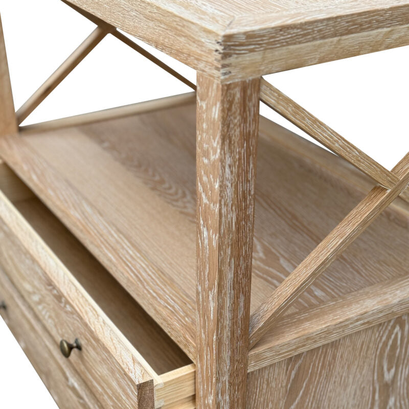 Davos Whitewash Oak Side Table